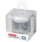 Точилка электрическая 2 отверстия BRAUBERG DUAL, питание от 4 батареек АА, белая 270580 - фото 24551605