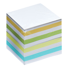 Блок бумаги для записей на склейке, 9 х 9 х 9, 3 цвета: пастель 80г/м2, белая 65г/м2, белизна 92% - фото 9956440