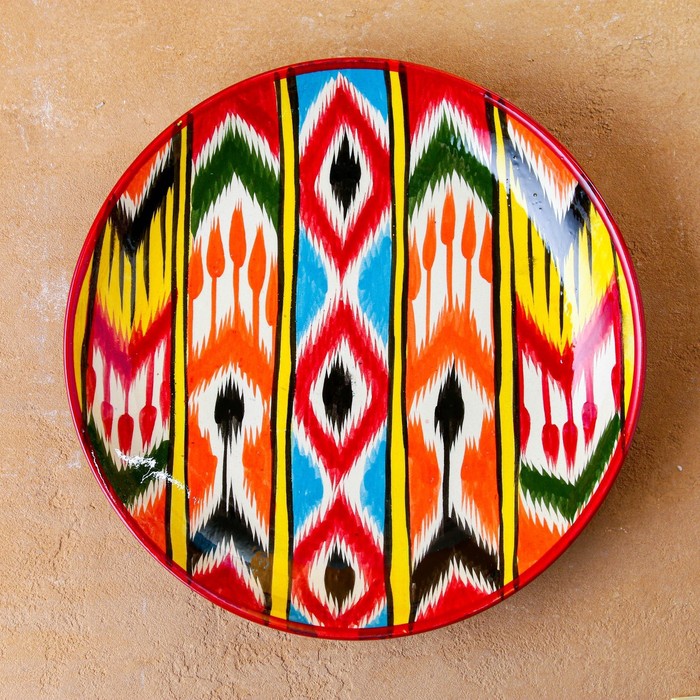 Ляган круглый Риштанская керамика 28см, Атлас - фото 1904886024