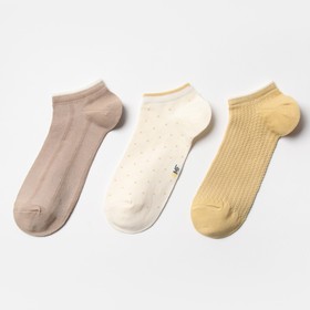 Набор женских носков (3 пары), цвет кремовый/ячменный/капучино, размер 23-25 (36-38)