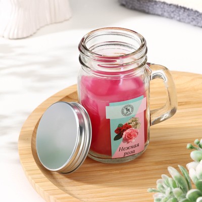 Свеча ароматическая в банке «Нежная роза», 7.2×8.5 см, 190 г