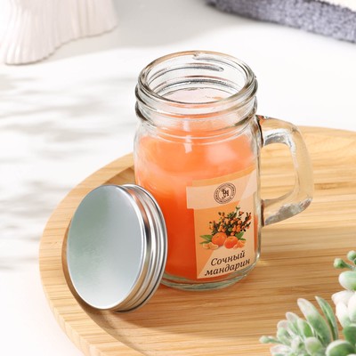 Свеча ароматическая в банке «Сочный мандарин», 7.2×8.5 см, 190 г