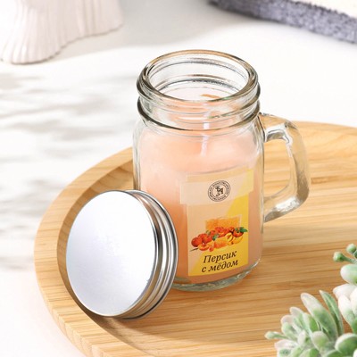 Свеча ароматическая в банке «Персик с медом», 7.2×8.5 см, 190 г
