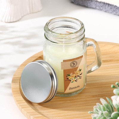 Свеча ароматическая в банке «Ваниль», 7.2×8.5 см, 190 г