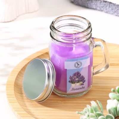 Свеча ароматическая в банке «Лаванда», 7.2×8.5 см, 190 г