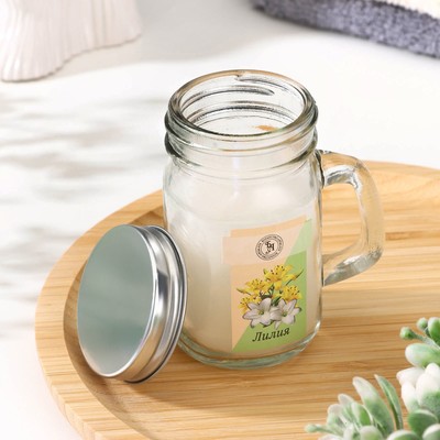 Свеча ароматическая в банке «Лилия», 7.2×8.5 см, 190 г