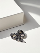 Брошь «Бант» узорчатый, цвет бело-синий в чернёном серебре МИКС - Фото 5