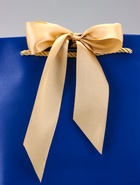 Пакет подарочный ламинированный, с лентой «Синий», горизонтальный 19×20×9 см 9624174