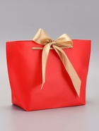 Пакет подарочный ламинированный, с лентой «Красный», горизонтальный, 19×20×9 см (2 шт) - фото 809226795 Пакет подарочный ламинированный, с лентой «Красный», горизонтальный, 19×20×9 см (2 шт) - фото 809226795