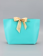 Пакет подарочный ламинированный, с лентой «Бирюзовый», горизонтальный, 26?25?11 см (комплект 12 шт) - фото 59794305