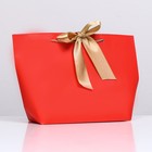 Пакет подарочный с лентой 26 х 25 х 11 см "Красный" - фото 319682617