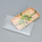 Коробка для кондитерских изделий с PVC крышкой «Мандарины и хвоя», 10.5 × 21 × 3 см - Фото 3