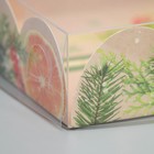 Коробка для кондитерских изделий с PVC крышкой «Мандарины и хвоя», 10.5 × 21 × 3 см - Фото 5