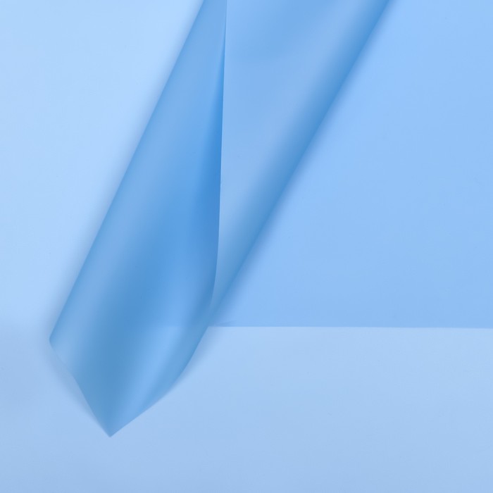 Пленка для цветов, матовая, голубой, 57×57 см, 55 мкм - Фото 1