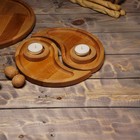 Подарочный набор деревянной посуды Adelica «Инь-янь», менажница 2 шт, поднос, подсвечник 2 шт, берёза - фото 7078183