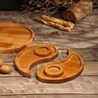 Подарочный набор деревянной посуды Adelica «Инь-янь», менажница 2 шт, поднос, подсвечник 2 шт, берёза - фото 7078185