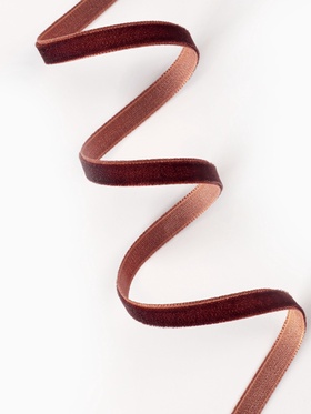 Лента бархатная, 6 мм, 18±1 м, коричневая №119