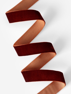 Лента бархатная, 20 мм, 18±1 м, коричневая №119