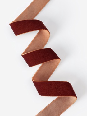 Лента бархатная, 25 мм, 18±1 м, коричневая №119