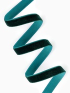 Лента бархатная, 10 мм, 18±1 м, зелёная №165 - Фото 2