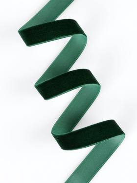 Лента бархатная, 15 мм, 18±1 м, зелёная №165