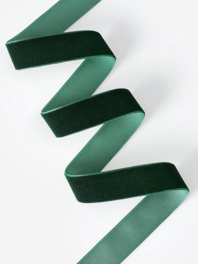 Лента бархатная, 20 мм, 18±1 м, зелёная №165