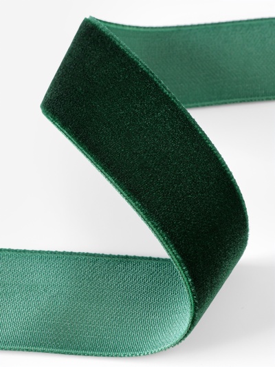 Лента бархатная, 25 мм, 18±1 м, зелёная №165