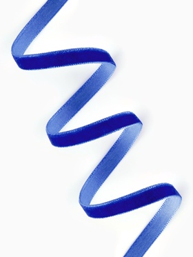 Лента бархатная, 6 мм, 18±1 м, синяя №47