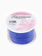 Лента бархатная, 6 мм, 18±1 м, синяя №47 - Фото 5