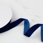 Лента бархатная, 20 мм, 18±1 м, синяя №47 - Фото 1