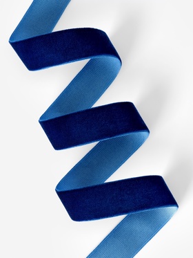 Лента бархатная, 20 мм, 18±1 м, синяя №47