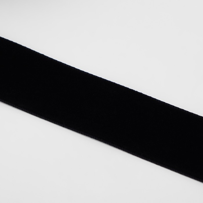 Лента бархатная, 25 мм, 18 ± 1 м, цвет чёрный №03