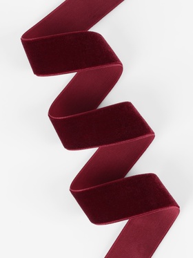 Лента бархатная, 25 мм, 18±1 м, бордовая №46