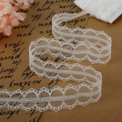 Кружево капроновое, 25 мм, 10±1 м, белое