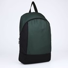 Рюкзак текстильный 46х30х10 см, вертикальный карман, цвет зелёный - Фото 3