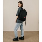 Рюкзак текстильный «Сердце», 46х30х10 см, вертик карман, цвет чёрный - Фото 9