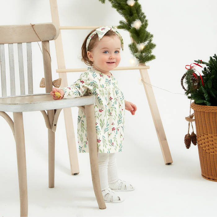 Платье - боди для девочки и повязка «Крошка Я» Christmas, рост 62-68 см, молочное - Фото 1