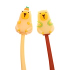 Ручка гелевая-прикол, синий стержень, Капибара МИКС - фото 809495623