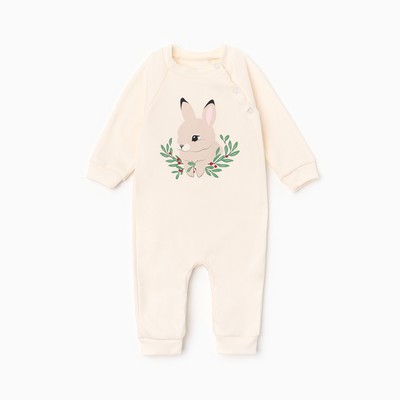 Комбинезон Крошка Я "Christmas", рост 74-80 см, молочный