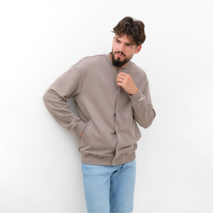 Толстовка мужская (бомбер) MIST Men's casual размер 50, серо-бежевый - Фото 1