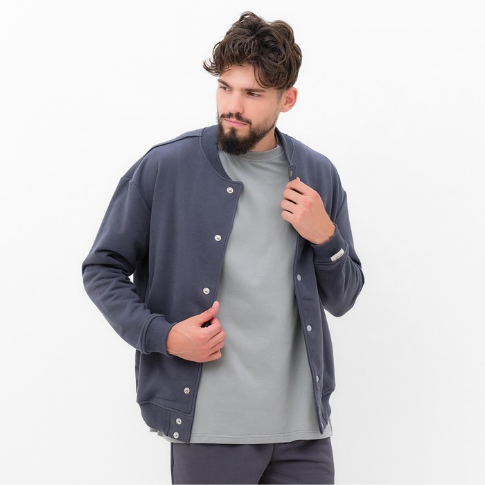 

Толстовка мужская (бомбер) MIST Men's casual размер 50, графитовый