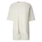Пижама женская (футболка, шорты) KAFTAN Basic line, размер 42, молочная 9837362 - фото 14216901