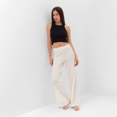 Брюки домашние женские KAFTAN Basic line, размер 42, молочные