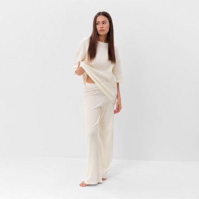 Брюки домашние женские KAFTAN Basic line, размер 42, молочные
