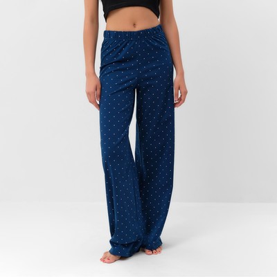 Брюки домашние женские KAFTAN «Горошек», размер 52-54, синие