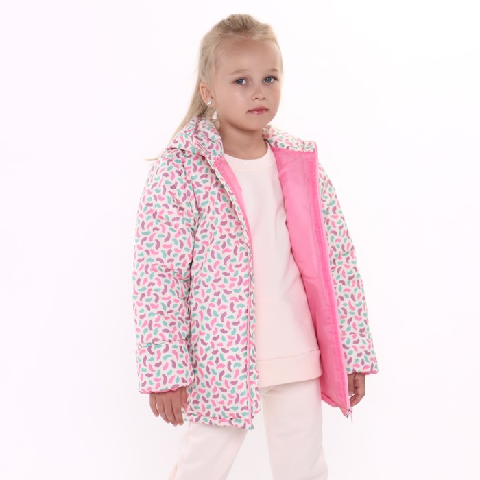 Куртка для девочки, цвет молочный/краски, рост 92-98 см