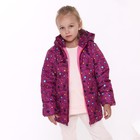 Куртка для девочки, цвет малиновый/звёздочки, рост 110-116 см - фото 1944731