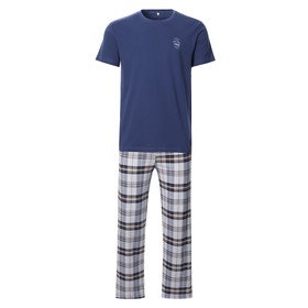 Комплект домашний мужской "Комфорт" (футболка/брюки), цвет синий, размер 50