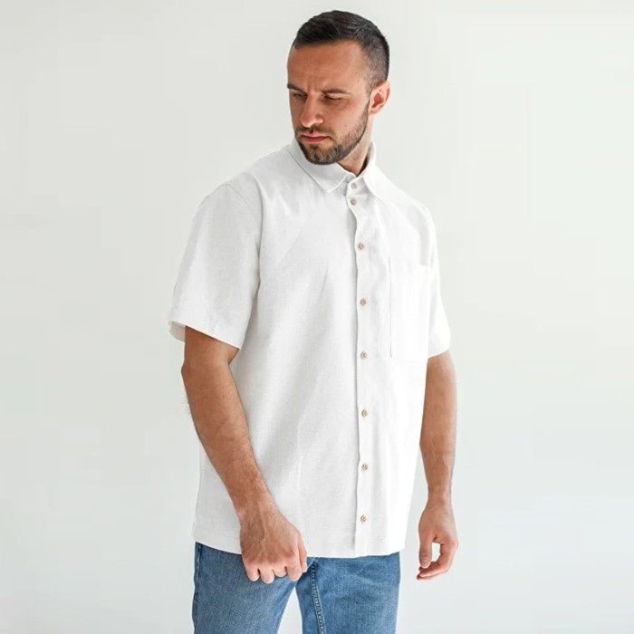 Рубашка мужская, цвет белый, размер 50