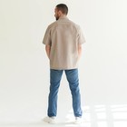 Рубашка мужская, цвет бежевый, размер 50 - Фото 3